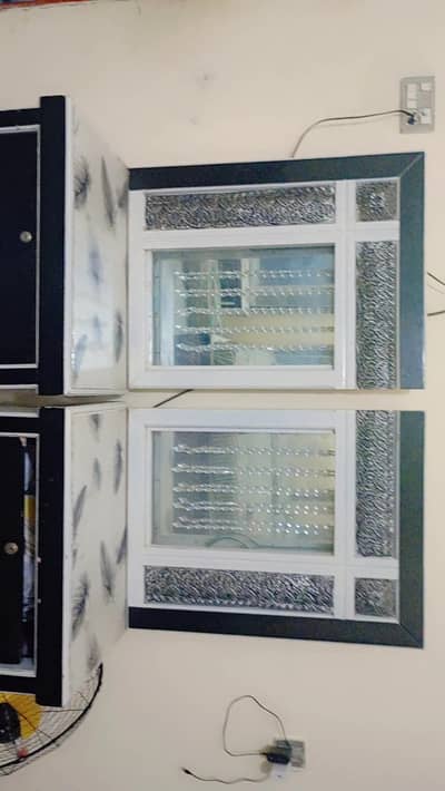 white and black furniture with lights in good condition
