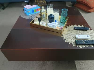Pure Heavy Wood Cubic Centre Table with Design
