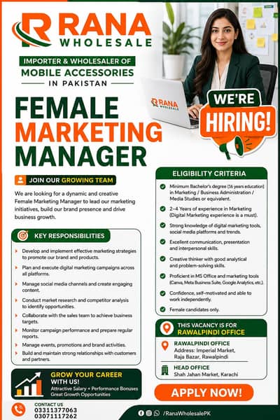 Female Marketing Manager Job/office assistance/ Sales Executive/Teleca