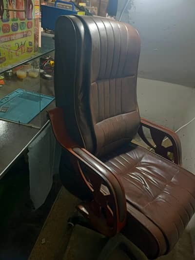used executive office chair brown leather high back