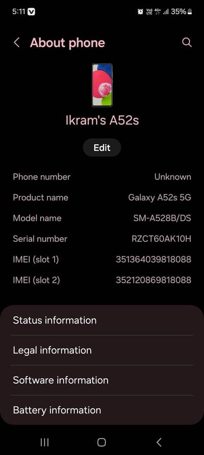 Samsung Mobile A52