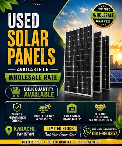 Used Solar Panels for Sale | Wholesale Rate | Bulk Quantity Available