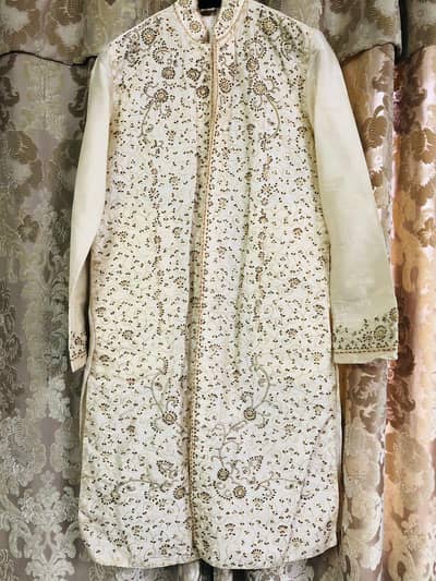 3 groom sherwani and safa with brooch and 2 khussa