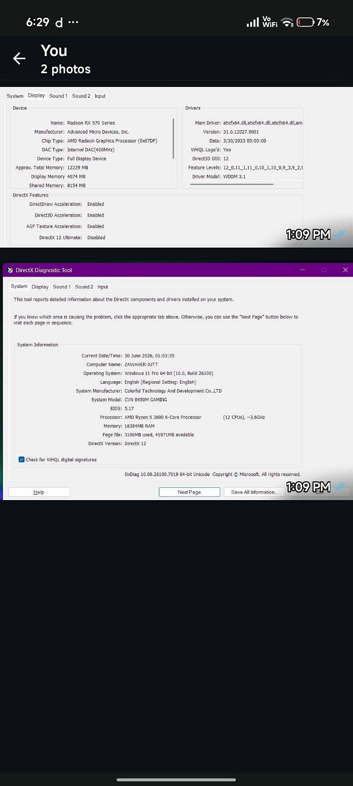 Computer Ryzen 3600 4