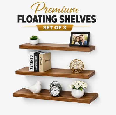 wall mounted 3 piece shelf | easy to install standard size | and miror