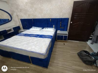 Luxury Walnut Wood King Size Bedroom Set | Premium Designer Bed Set