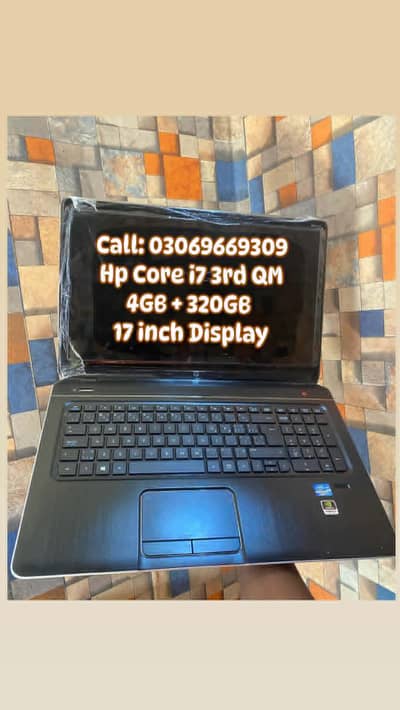 Hp Envy Dv7 Core i7 3rd Gen QuadCore 17 inch Display 4GB Ram