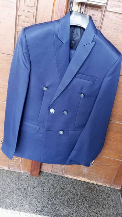 new 2pc double press pant&coat blue color