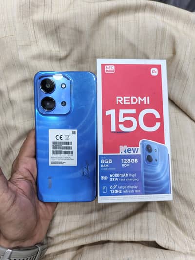 Redmi 15c 4/128 complete box only 1 months used full warranty sealed l