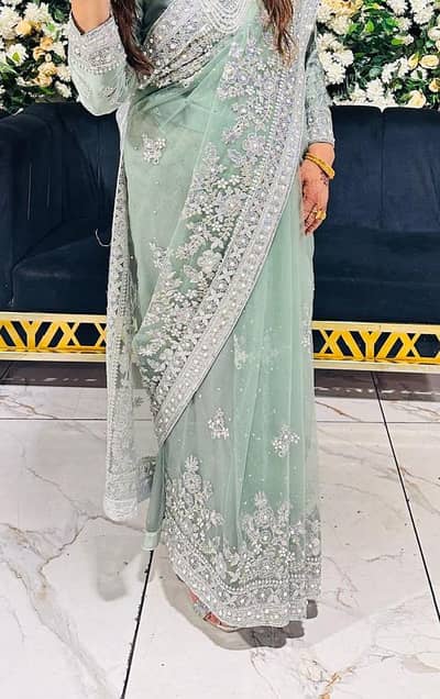 beautiful blue saree for 25,000