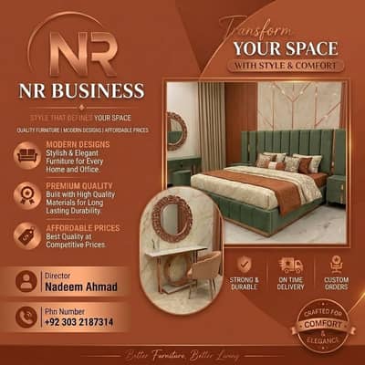 Premium Wooden Bed – Elegant Design, Durable Quality & Comfort