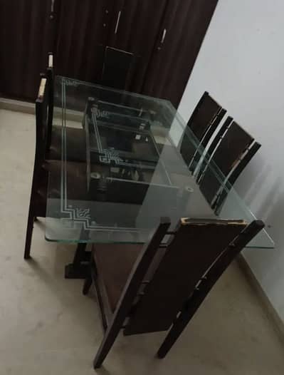 Solid Wood dinning table with 6 chairs