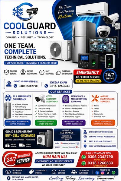 AC & Fridge Repair | Emergency Service | CCTV | Biometric |