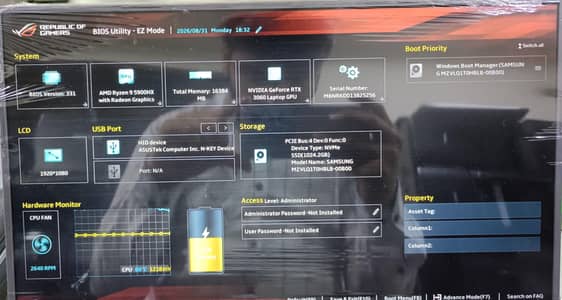 Asus ROG Strix G513QM AMD Ryzen 9 5900HX With Nvidia RTX 3060 6GB