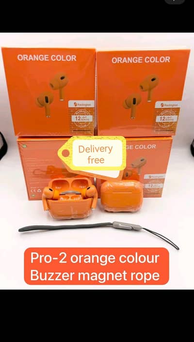 Airbuds pro 2 orange colour read full description Whatsapp 03474915201