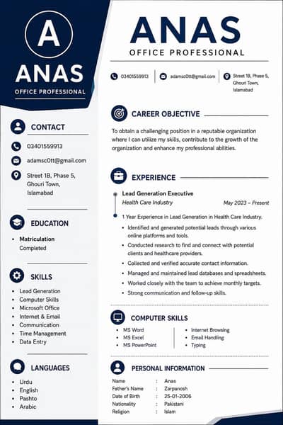 Experienced Lead Generation Executive Available for Job
