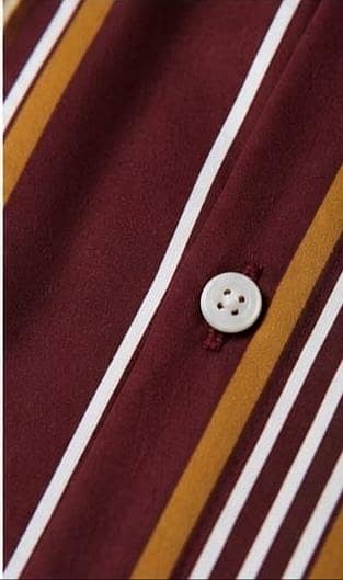 Stylish Men's Vertical Striped Casual Shirt - Maroon / Brown / White