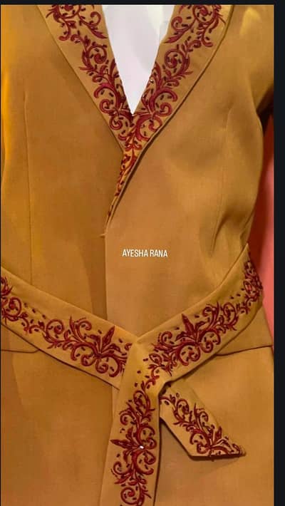 ROYAL EMBROIDED AND EMBELLISHED PENT COAT