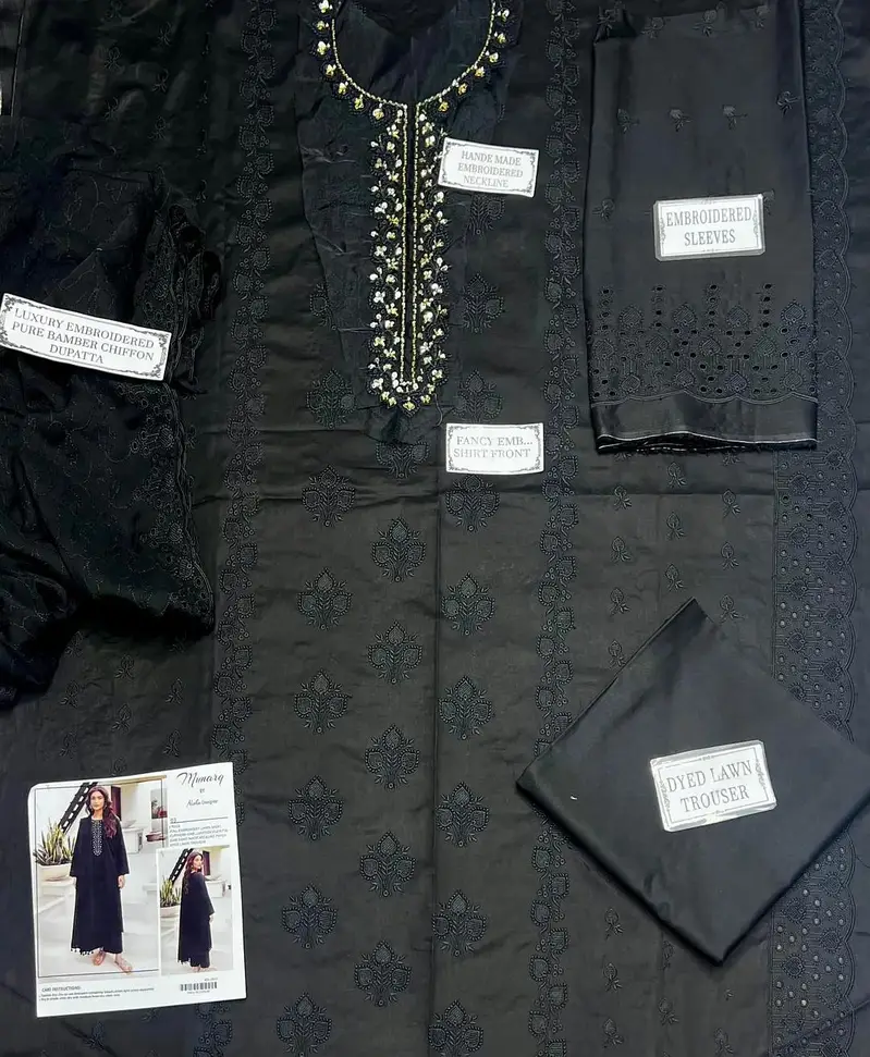 3 PCs women unstitched embroidered suit — photo 3