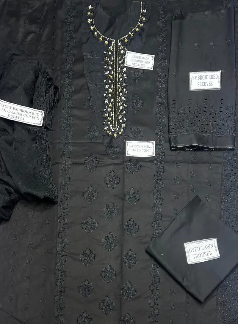3 PCs women unstitched embroidered suit — photo 4