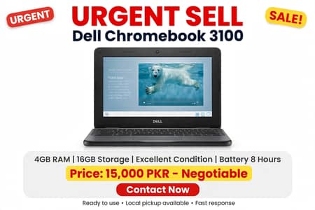 Dell Chromebook 3100 - 4GB RAM - With Charger - 10/10 Condition