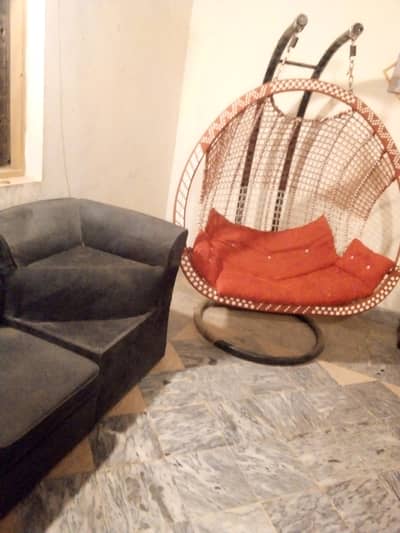 Sofa come Bed + swinging Johla, for sale ,2 month used
