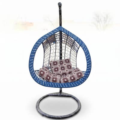 jhoola/ hanging chair with heavy single stand & soft cushions