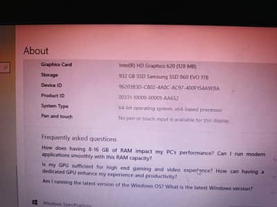 HP elite 840 G4 i7 7Th Gen 8GB / 1Tb Samsung SSD -4.5 hour battery