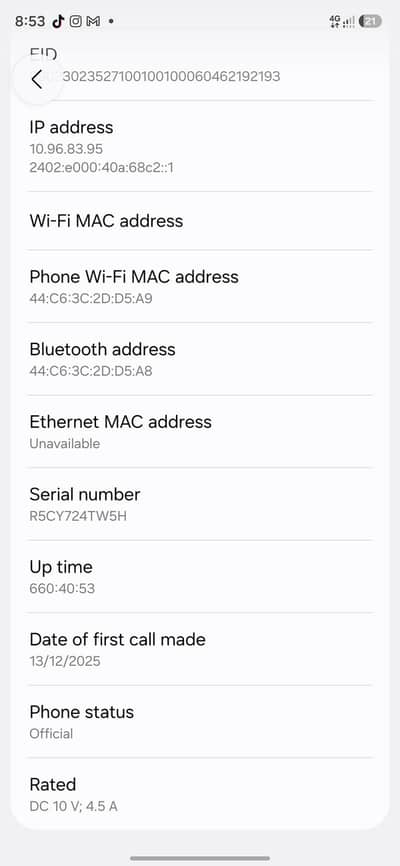 Samsung Mobile A56 12gb Ram/256gb Rom