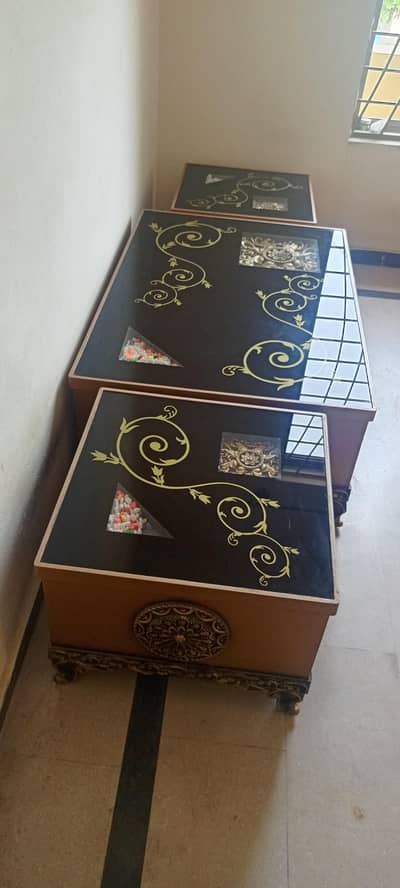 for sale 3 table urgent sale 2.9 feet long 4 feet big 2 small 2by2.