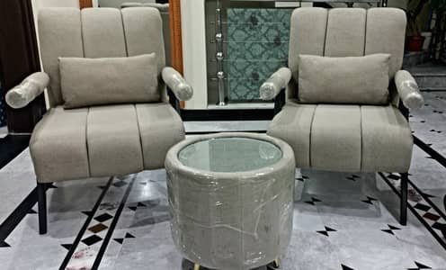 Brand New Modern 2+1 Armchair and Coffee Table Set