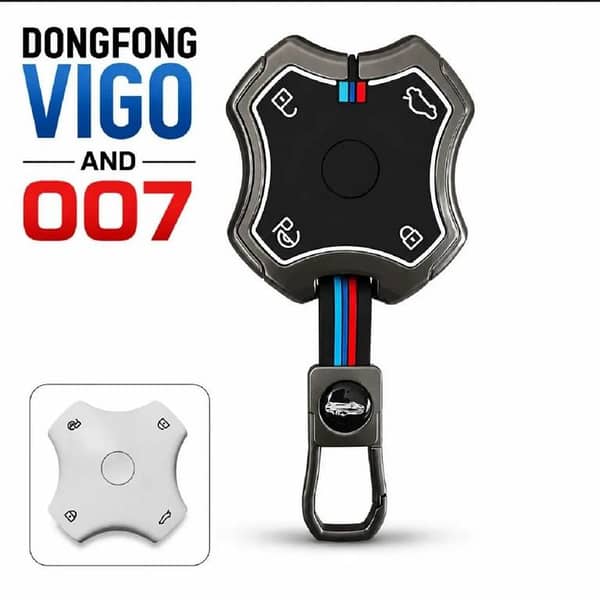 Metal key cover for Don't deny vigo &Dongfeng 007 Luxury Premium Metal Smart Car Key Cover Key Case with Key Chain.