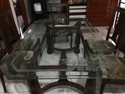 dining table with 6 chairs | made with strong quality wood
