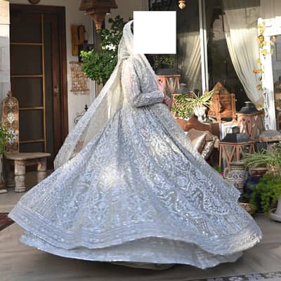BATIK Brand Silver Bridal Dress - Adda & Mukesh Work and Embroidery