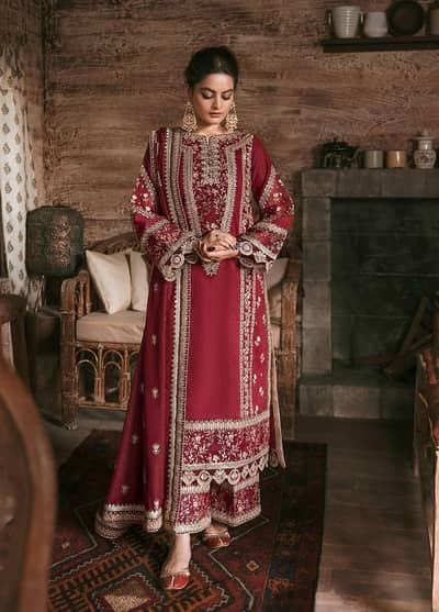 Qalamkar winter shawl collection preloved dress