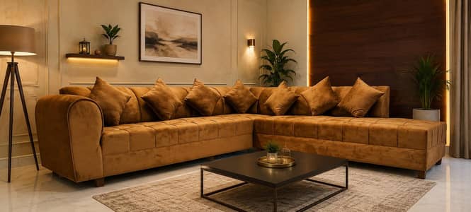 SOFA L SHAPE 7 SEATER BRAND NEW NEVER USED 10.10 CONDITION 03281010987