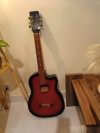 6 String Acoustic Guitar – Red Sunburst – Cutaway – Good Condition