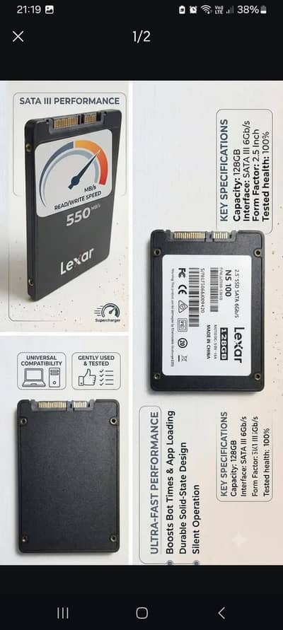 Genuine Lexar 128 GB SSD  2.5 inch SATA 6GB