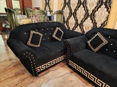 sofa set 321 set in black color