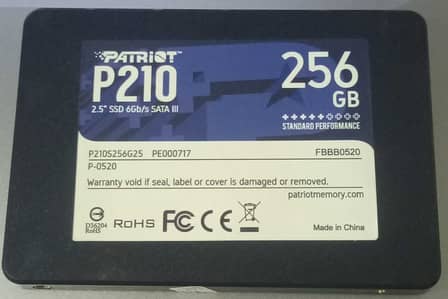 256 GB Laptop SSD with 100% Health