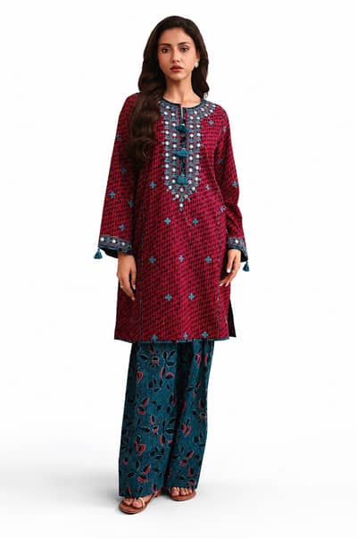 Unstitched embroidered lawn