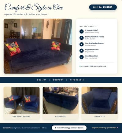 Selling my 7-seater sofa set in good condition. Comfortable, clean, an