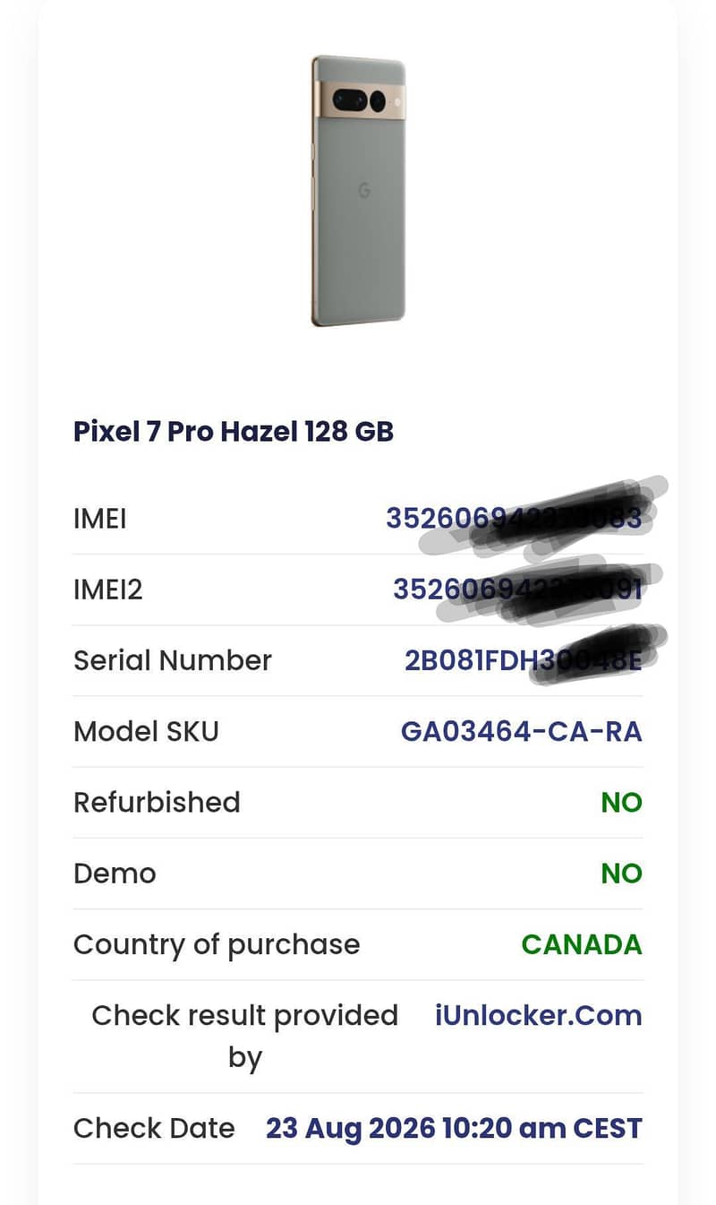 Google Pixel 7 Pro 8