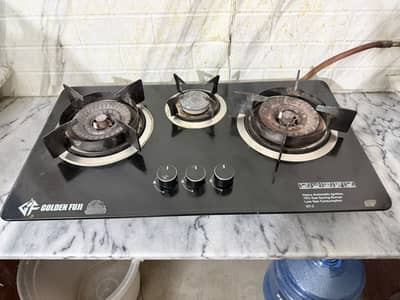 Ad Title: Golden Fuji 3 Burner Glass Gas Stove – 100% Working