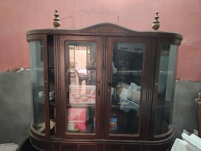 Wooden Showcase Crockery Cabinet Wooden Glass Showcase Lahore