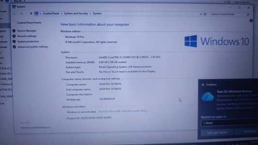 dell i5 4th gen 8gb ram 256hhd 128ssd