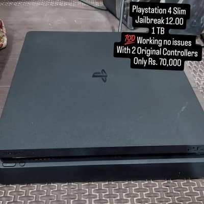 PlayStation 4 Slim 1TB Jailbreak 12.00 - 2 Original Controllers