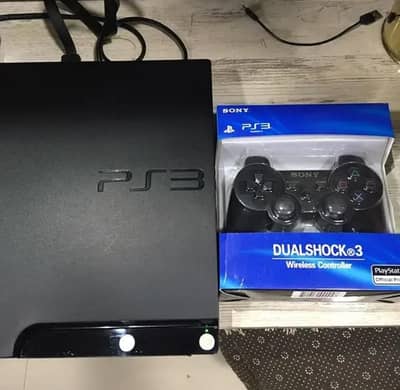 PS3 Slim (Used) + 2 Controllers