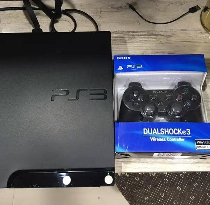 PS3 Slim (Used) + 2 Controllers 0