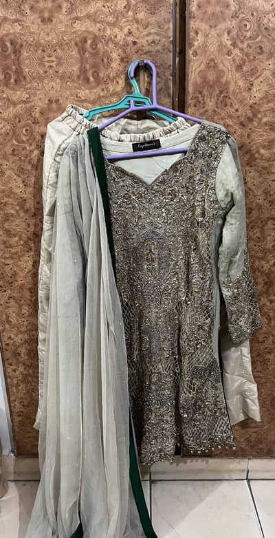 Designer Heavy Embellished Formal 3-Piece Dress